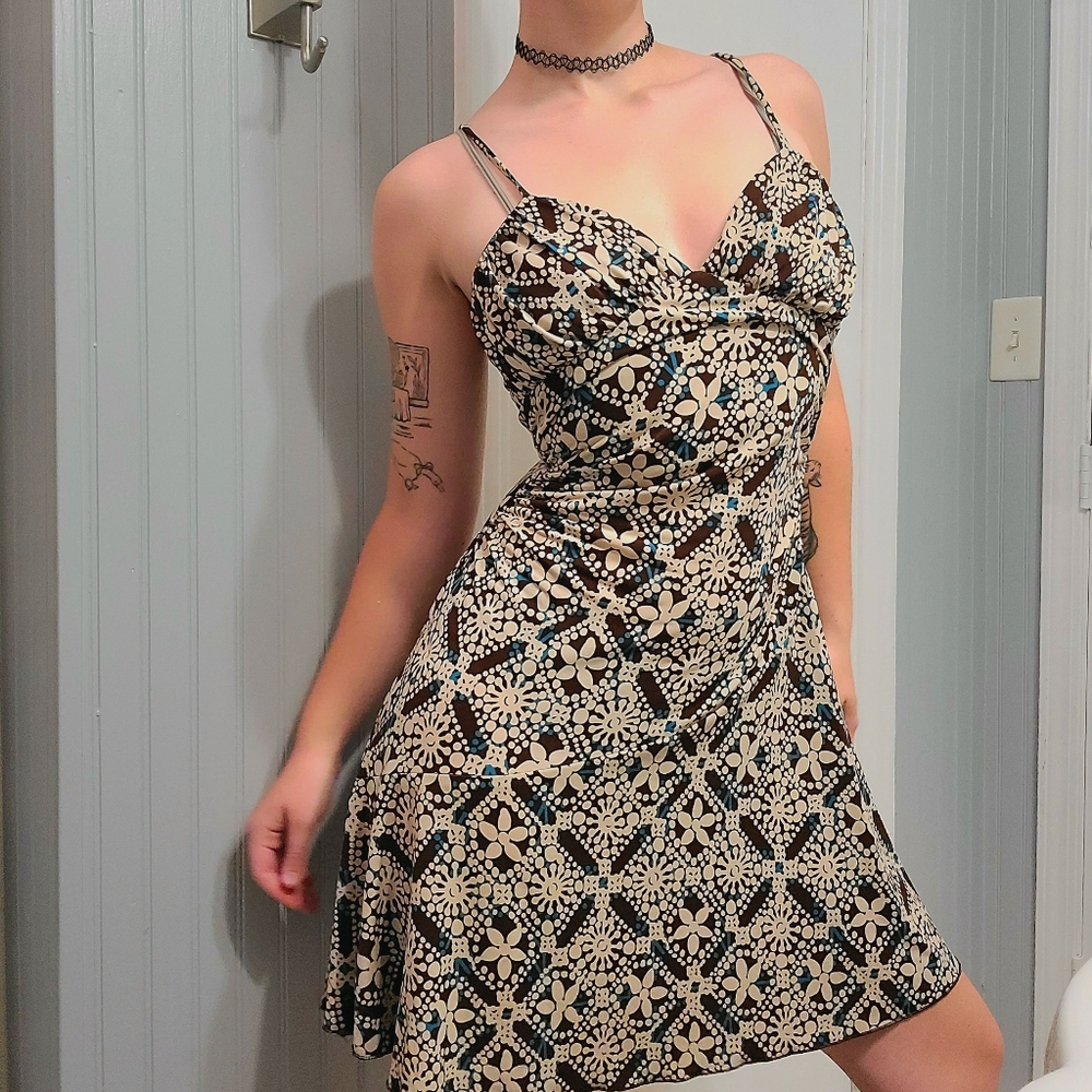City Triangles Black and Cream Mini Dress